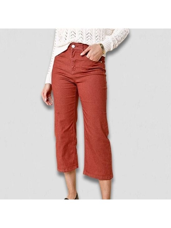 JouJou Denim - JouJou Jacey Terracotta Culotte Pants Straight Leg Size 27